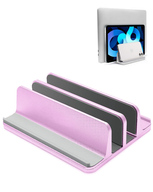 Aluminum Vertical Laptop Stand for Laptops / Tablets / Smartphones — Pink