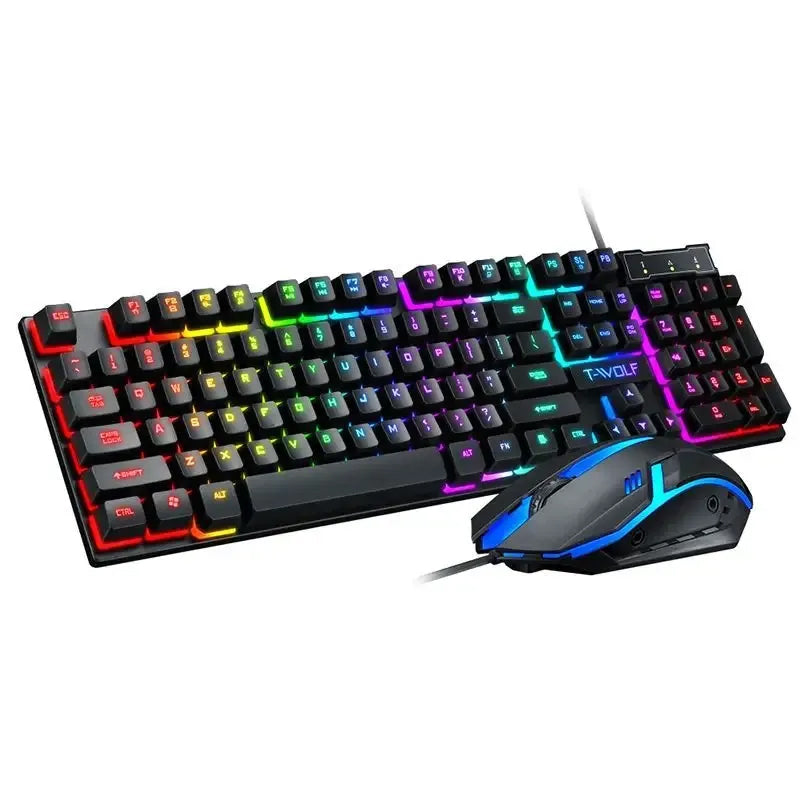 2in1 RGB Full Size Wired Gaming Keyboard and Mouse with Multimedia Keys — TF200
