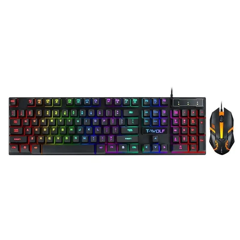 2in1 RGB Full Size Wired Gaming Keyboard and Mouse with Multimedia Keys — TF200