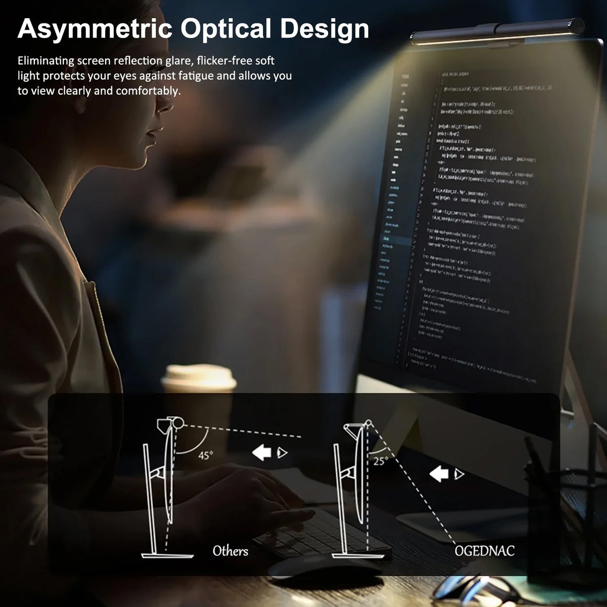 Knob Control Anti-Glare Aluminum LED Monitor / Ambience Light — 44cm