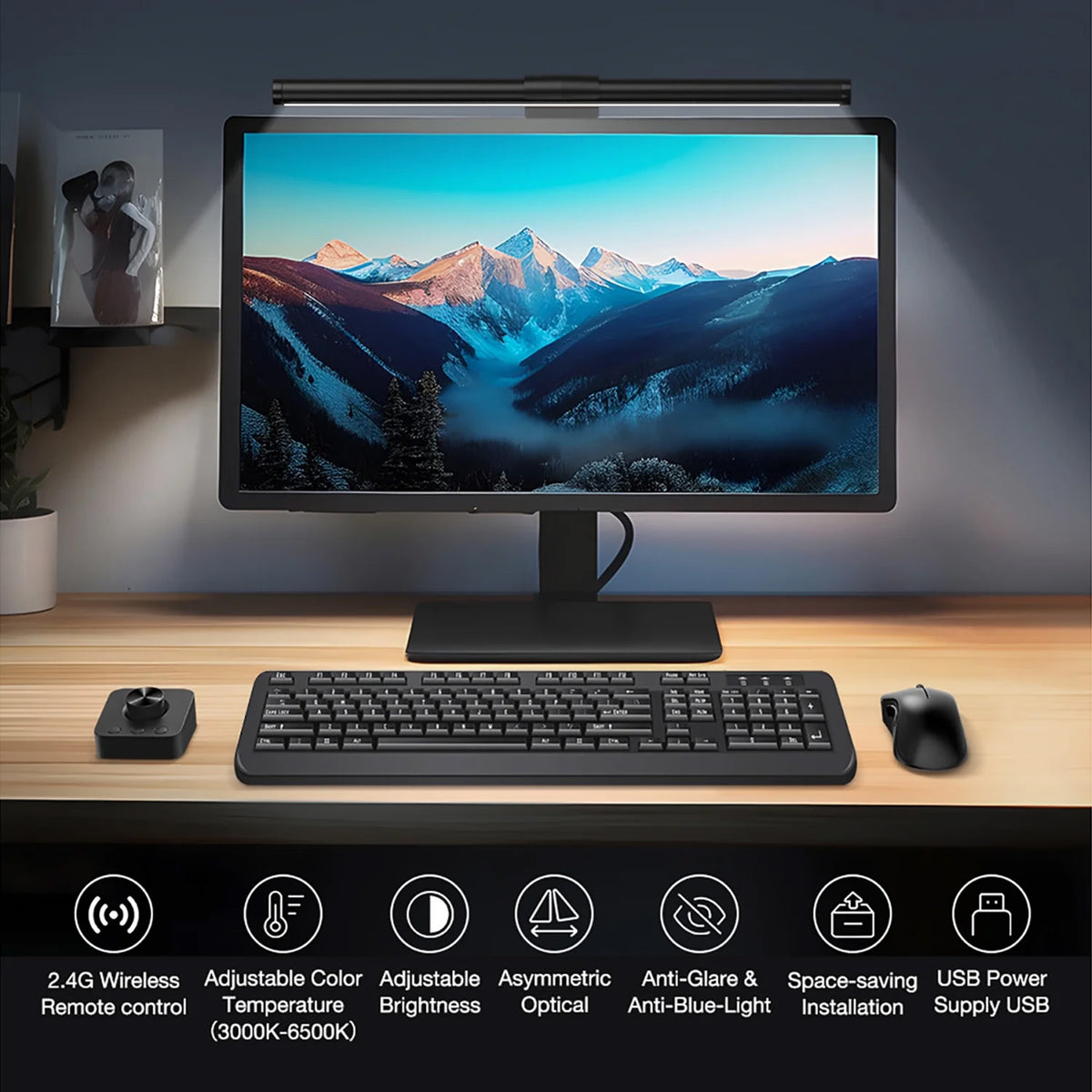 Knob Control Anti-Glare Aluminum LED Monitor / Ambience Light — 44cm