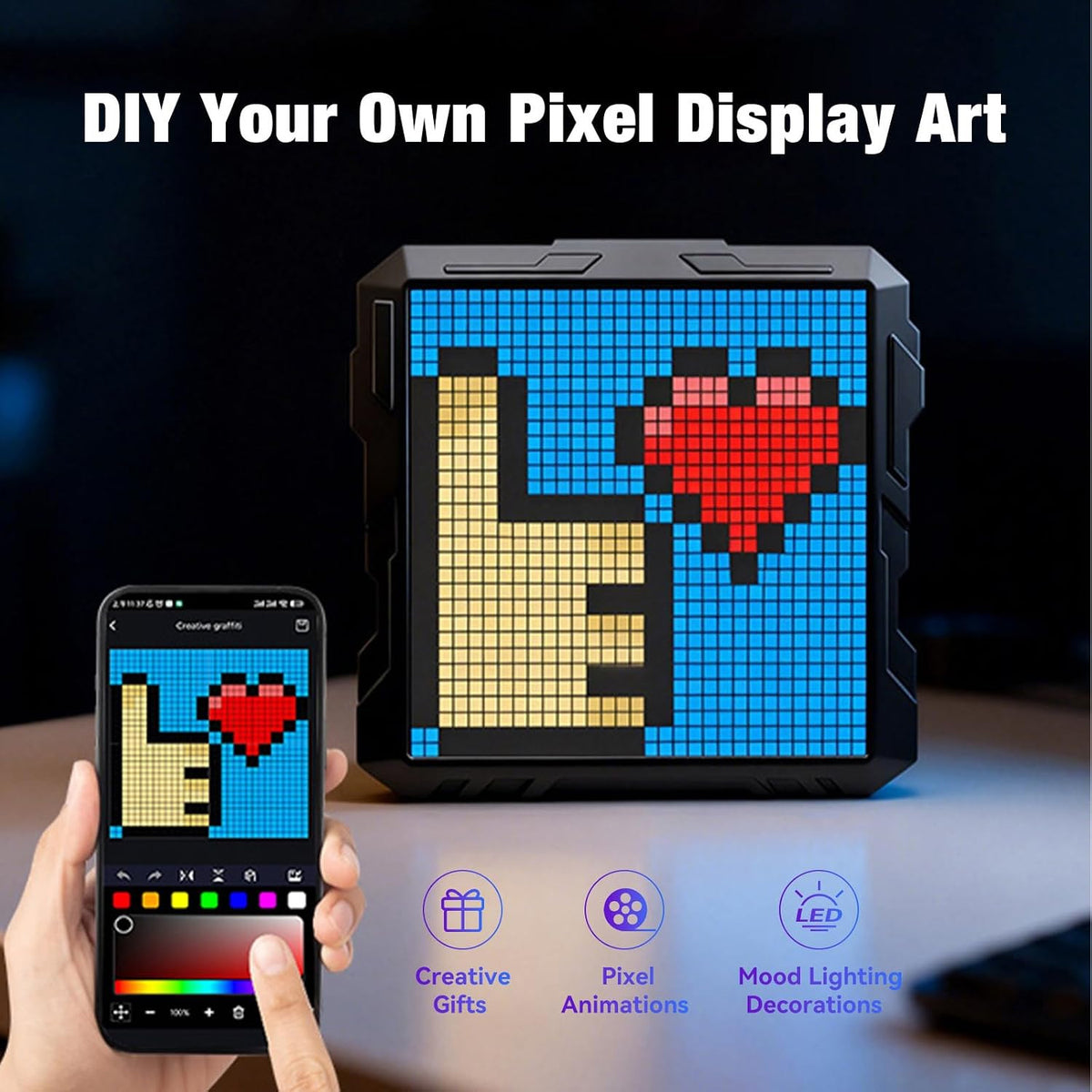 LED Matrix Application Controlled Pixel Screen Display — 32*32