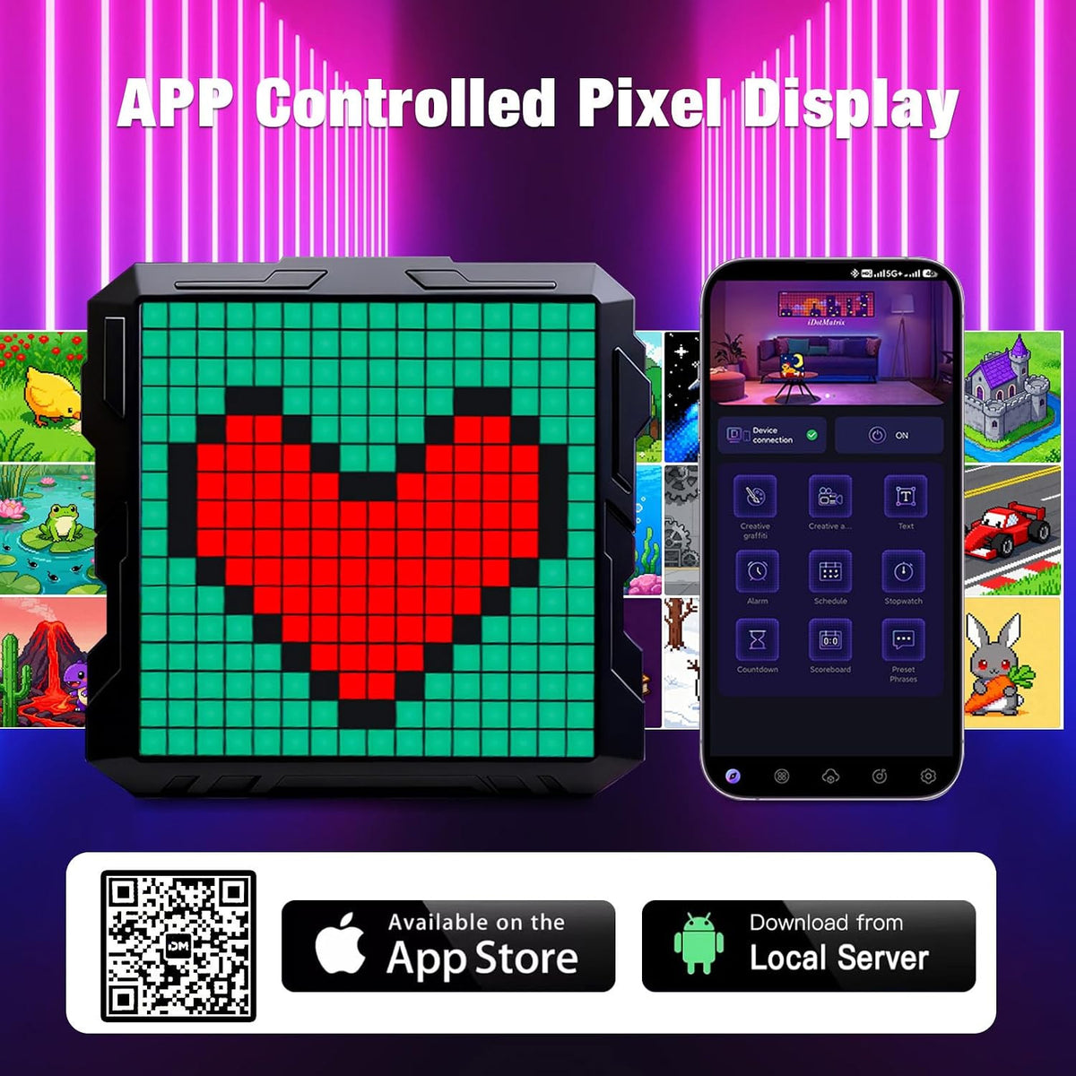 LED Matrix Application Controlled Pixel Screen Display — 32*32