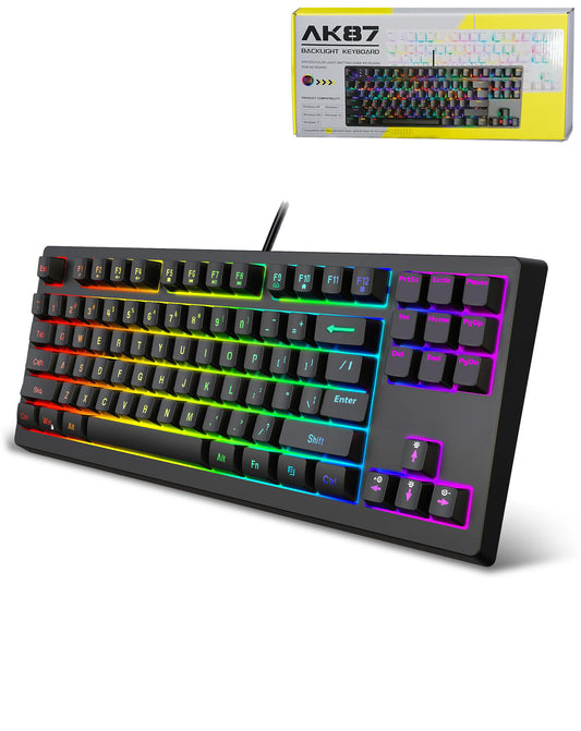 Mechanical Wired Full-Size 87 Key RGB Keyboard AK87
