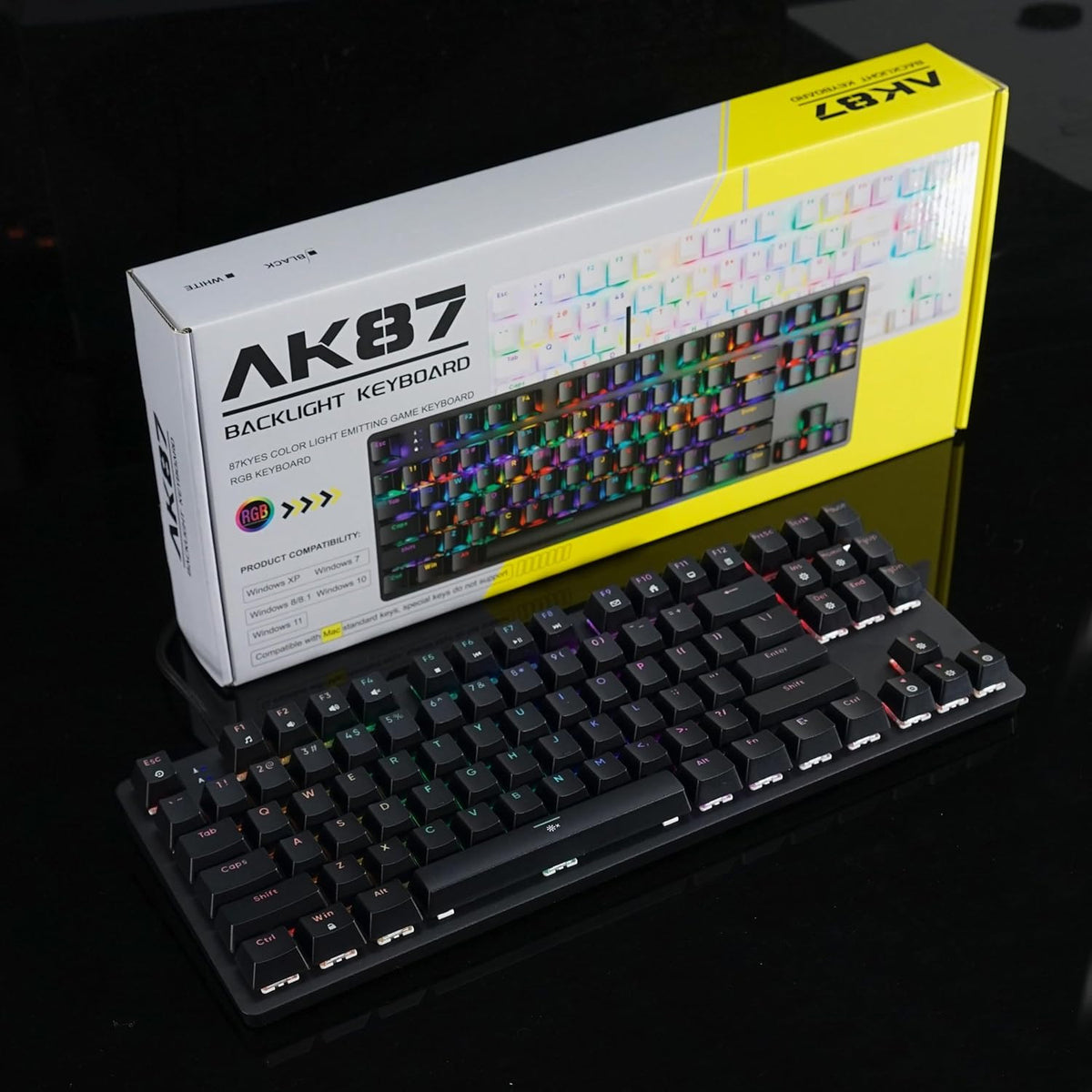 Mechanical Wired Full-Size 87 Key RGB Keyboard AK87
