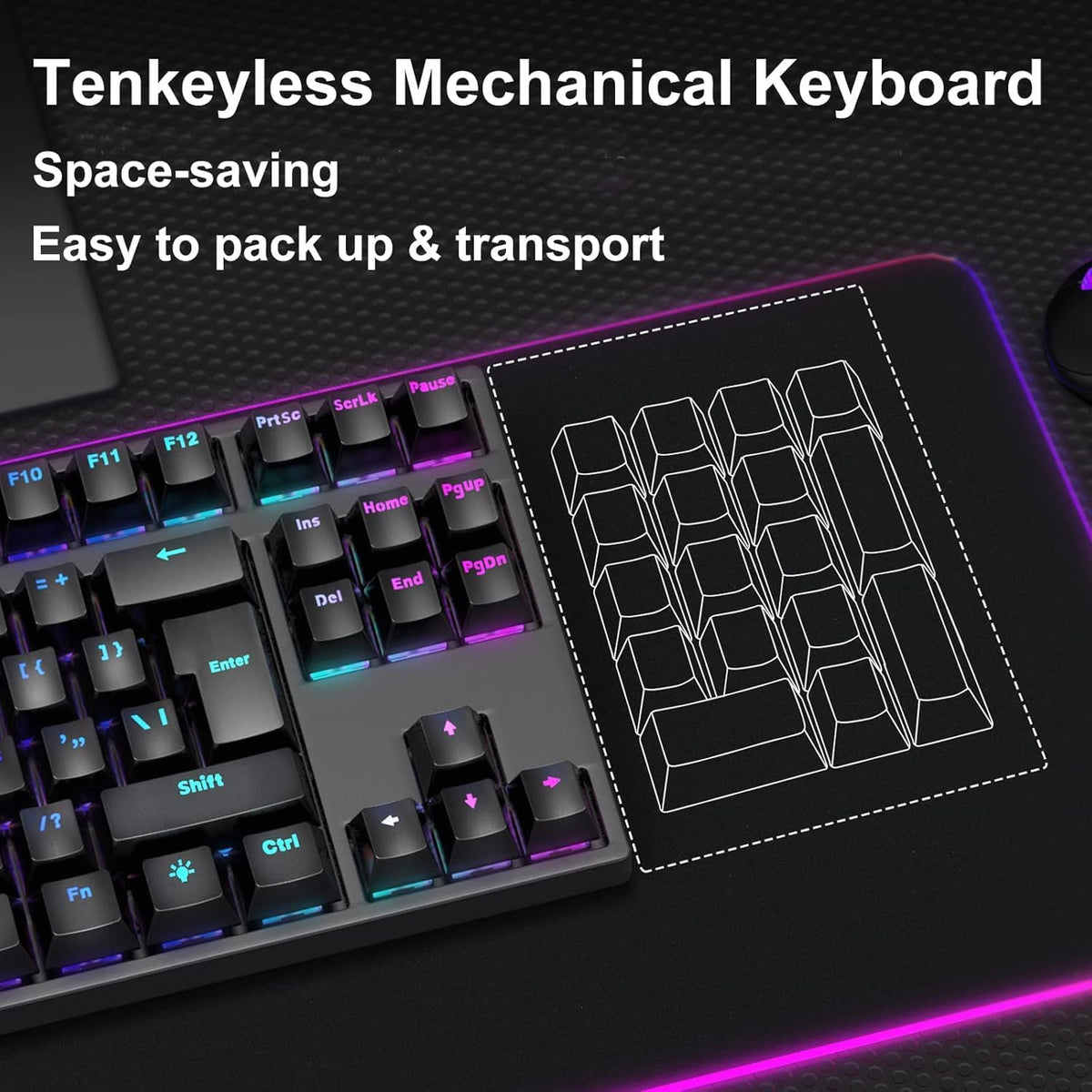 Mechanical Wired Full-Size 87 Key RGB Keyboard AK87