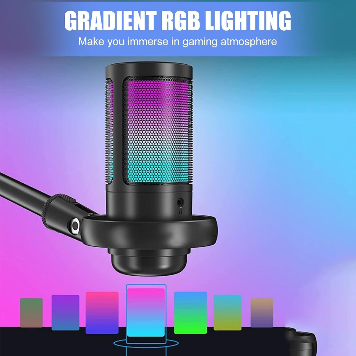 Wired RGB Desktop Computer Microphone