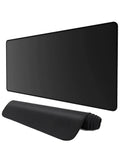 Plain Black Locked-Edge Mouse Pad — 80x30cm, 2mm Thickness
