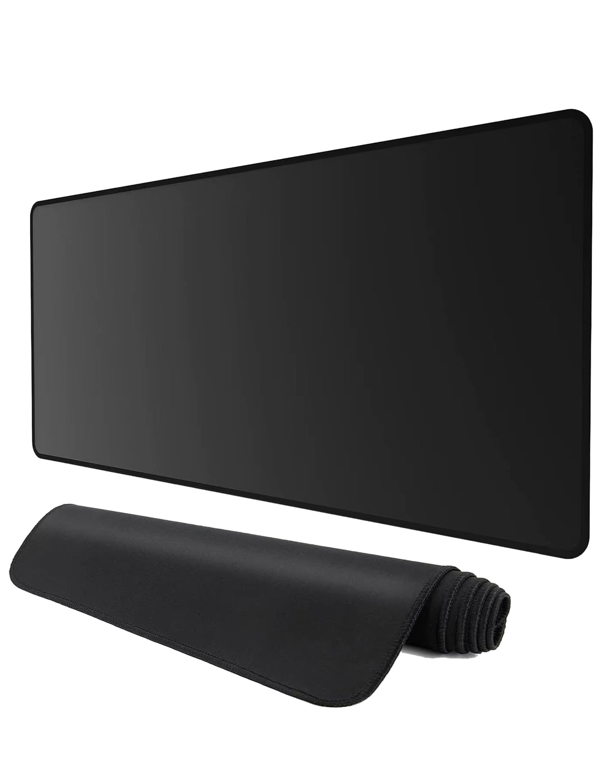Plain Black Locked-Edge Mouse Pad — 80x30cm, 2mm Thickness