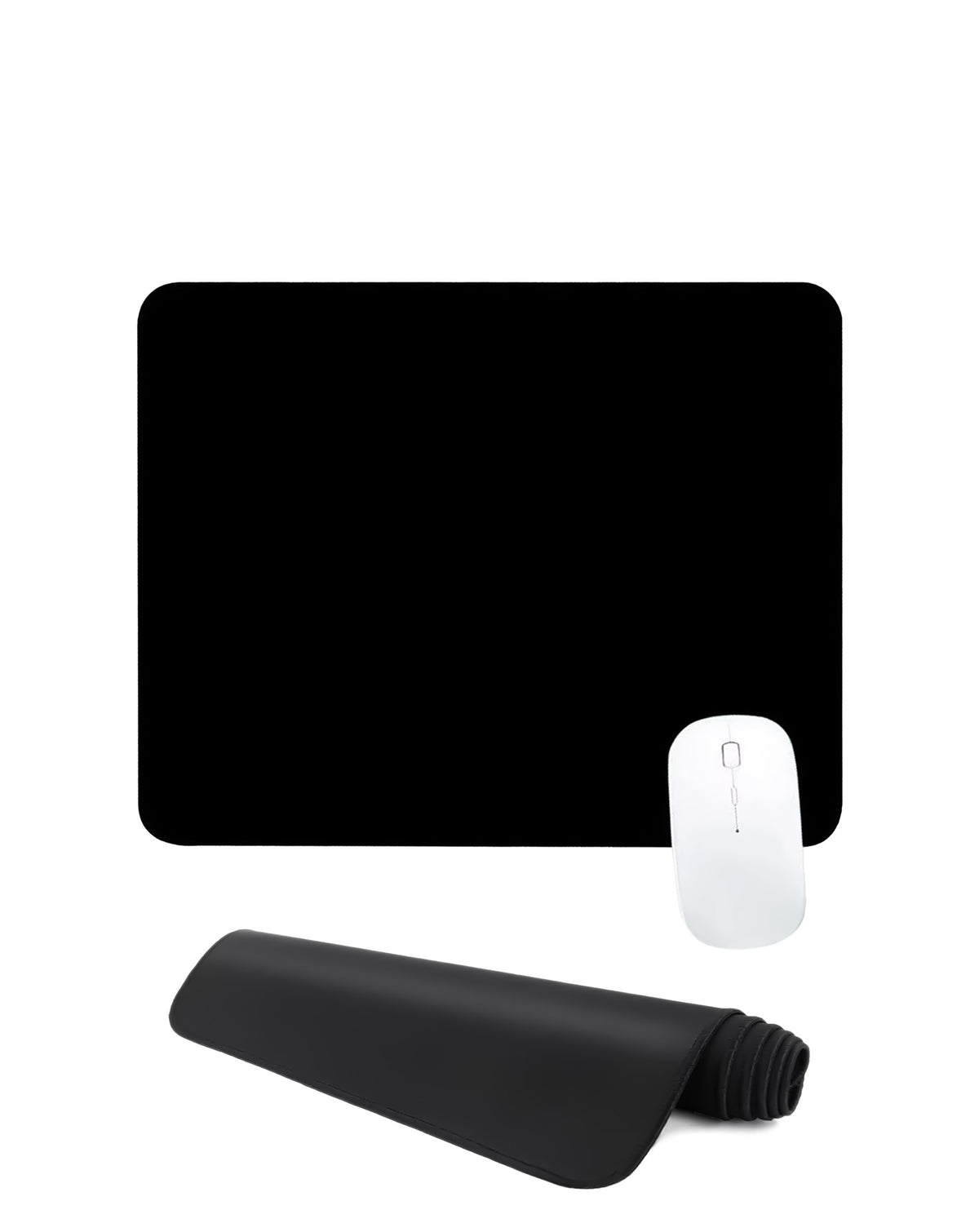 Black Locked-Edge Mouse Pad — 26x21cm, 2mm Thickness