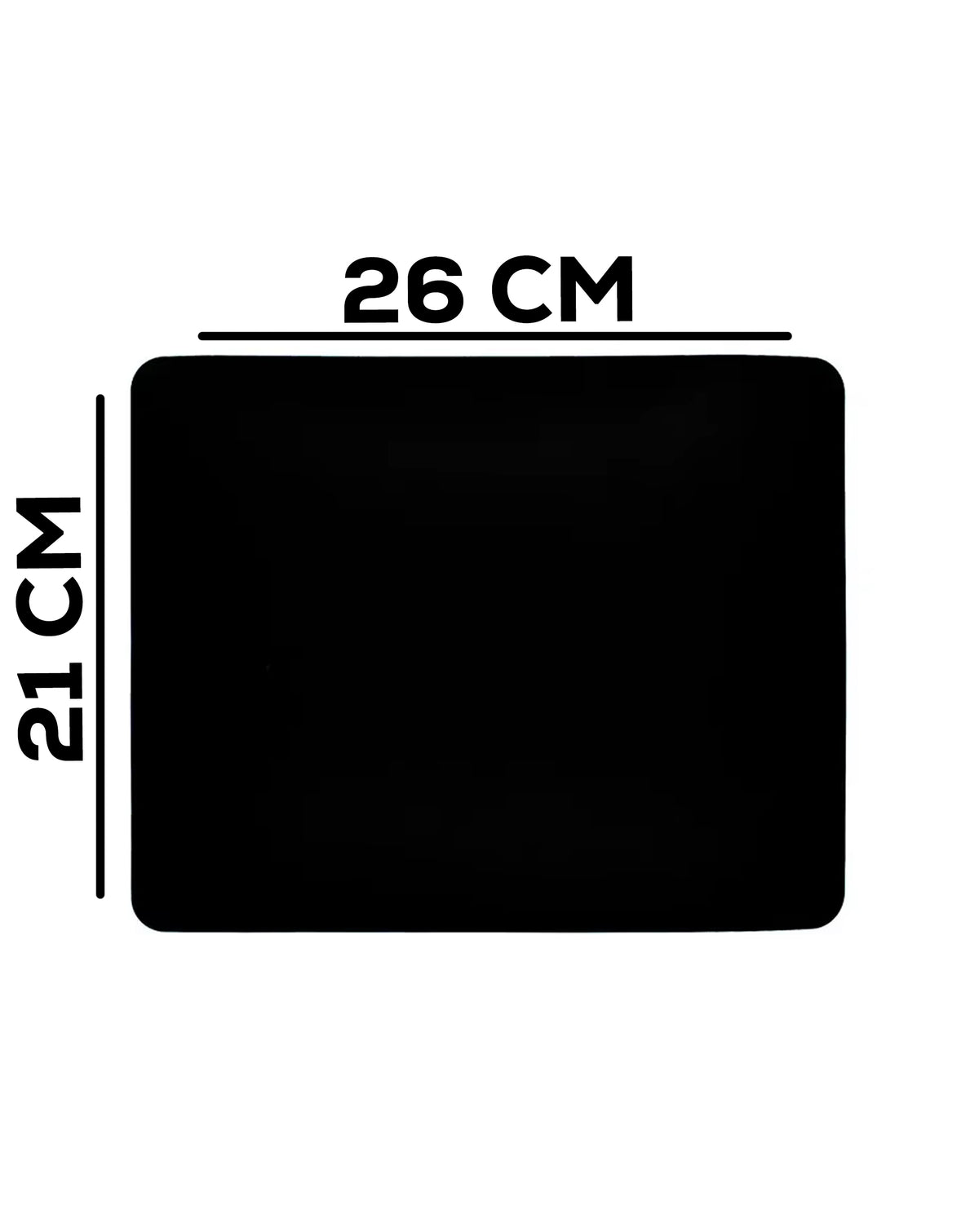 Black Locked-Edge Mouse Pad — 26x21cm, 2mm Thickness
