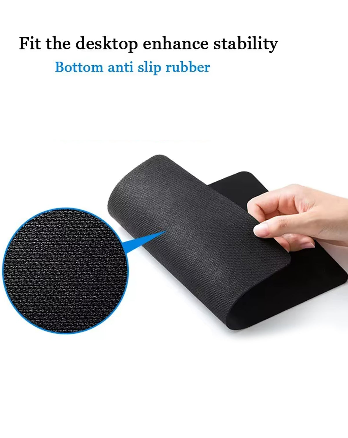 Black Locked-Edge Mouse Pad — 26x21cm, 2mm Thickness