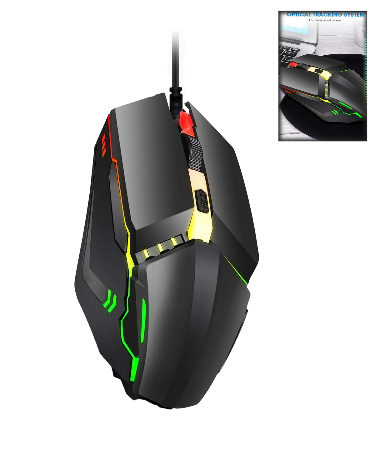4 Button 7 Color RGB Wired Gaming Mouse