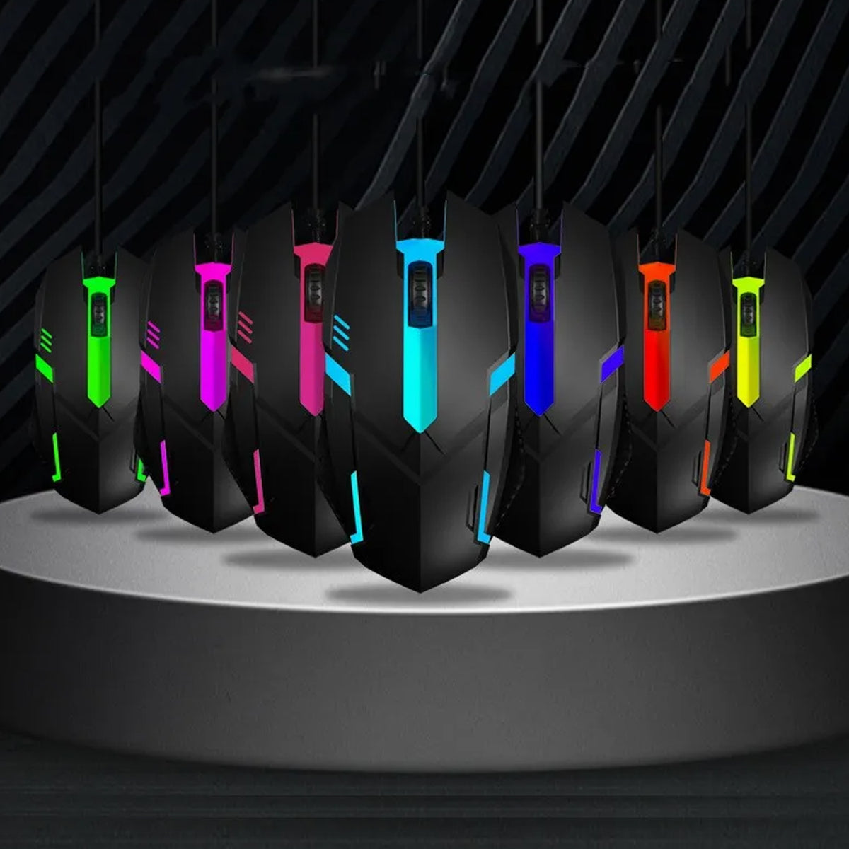 3 Button 7 Color RGB Wired Gaming Mouse