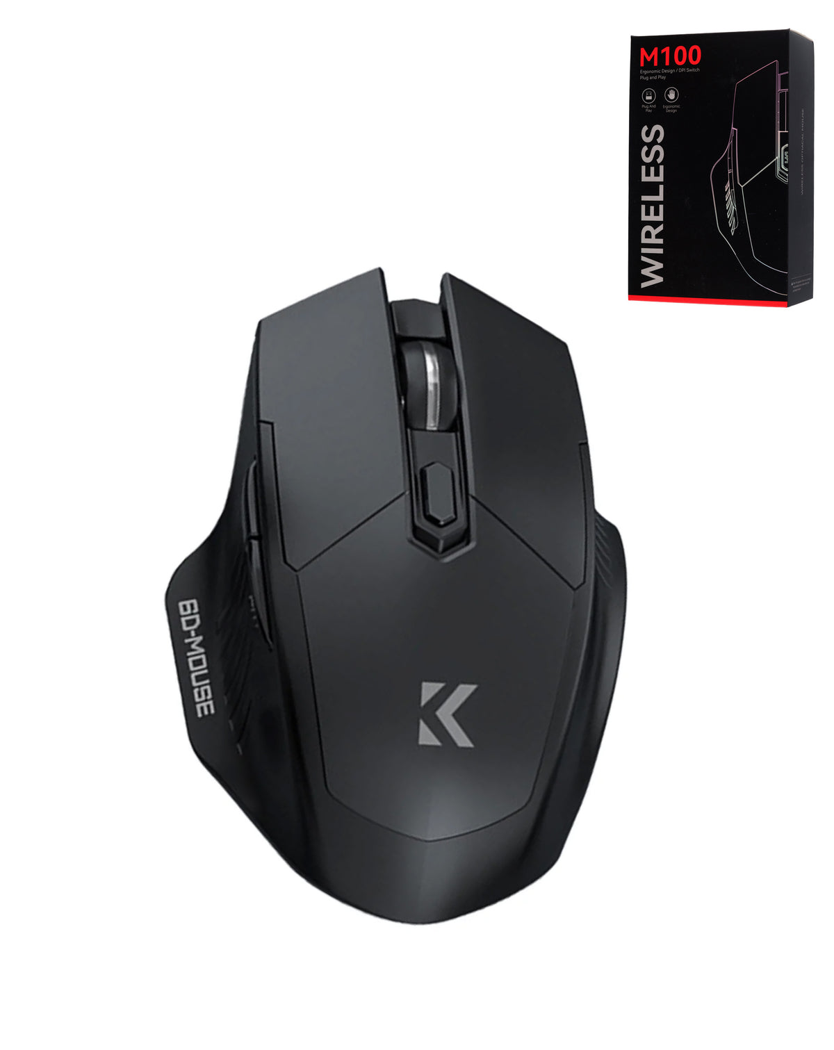 Bluetooth + 2.4G 6 Button Low-Latency Wireless Mouse — Black