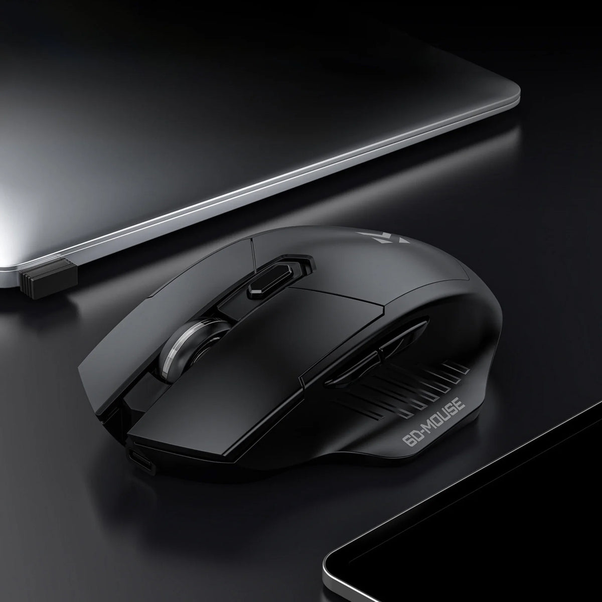 Bluetooth + 2.4G 6 Button Low-Latency Wireless Mouse — Black