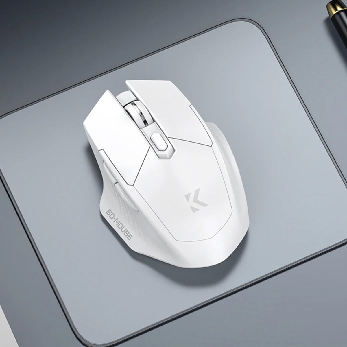 Bluetooth + 2.4G 6 Button Low-Latency Wireless Mouse — White