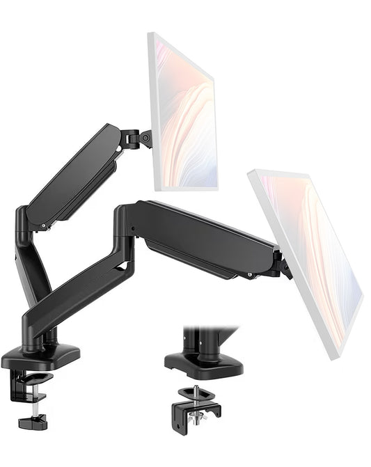 Adjustable Dual Monitor Stand with Tesa Mouth 13''-32'' — Black