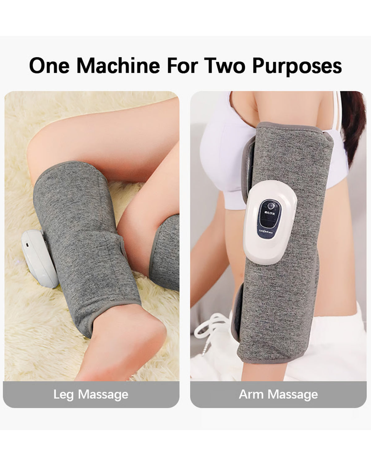 Rechargeable Multifunctional Heating Featured Leg Massager — 2 Piece Set