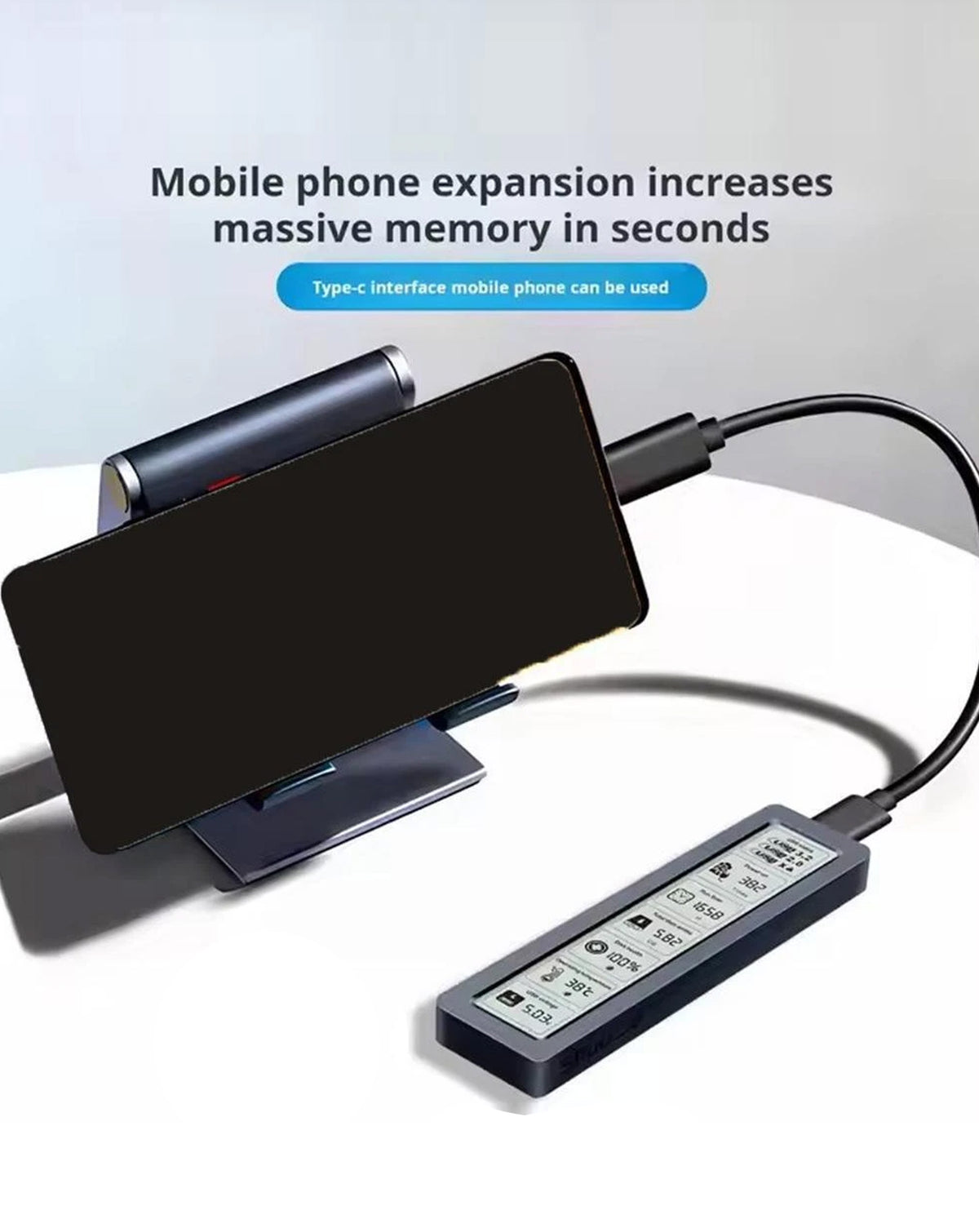 ShuoLe M-Key M.2 NVMe Smart Screen SSD Enclosure — Heat / Capasity / Run Time / Operating Temperature, USB 3.2 Gen 2 10Gbps