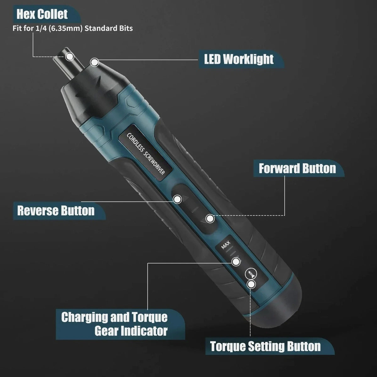 Small Multi Function Rechargeable Lithium-Ion Electric Screwdriver