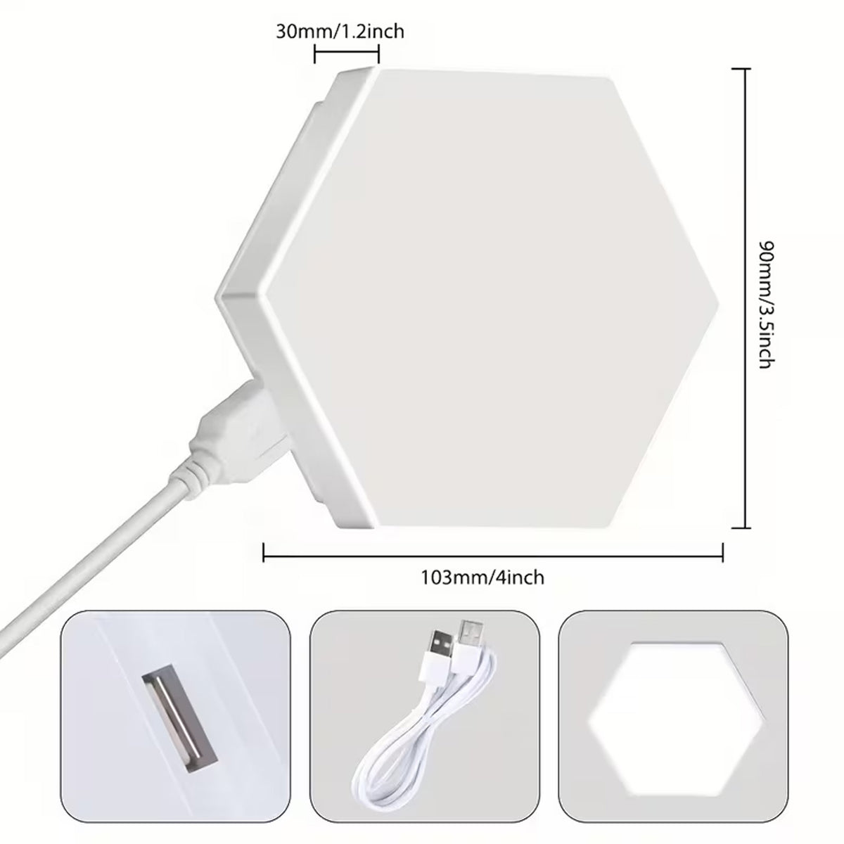 Touch-Controlled Modern Hexagonal LED Wall Lights — 6 Pack