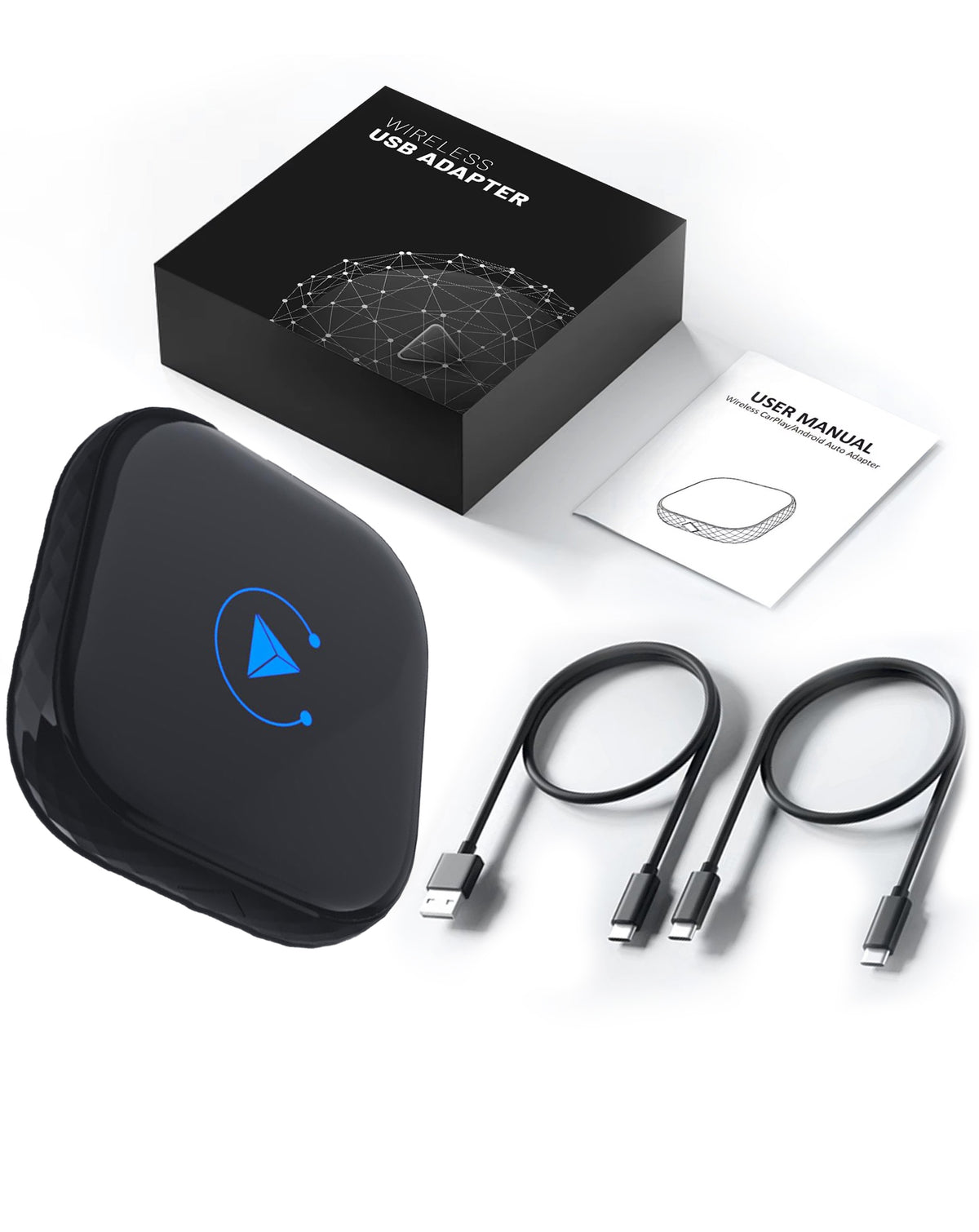 Wired to Wireless Dual Channel Carplay Adapter for Ios and Android