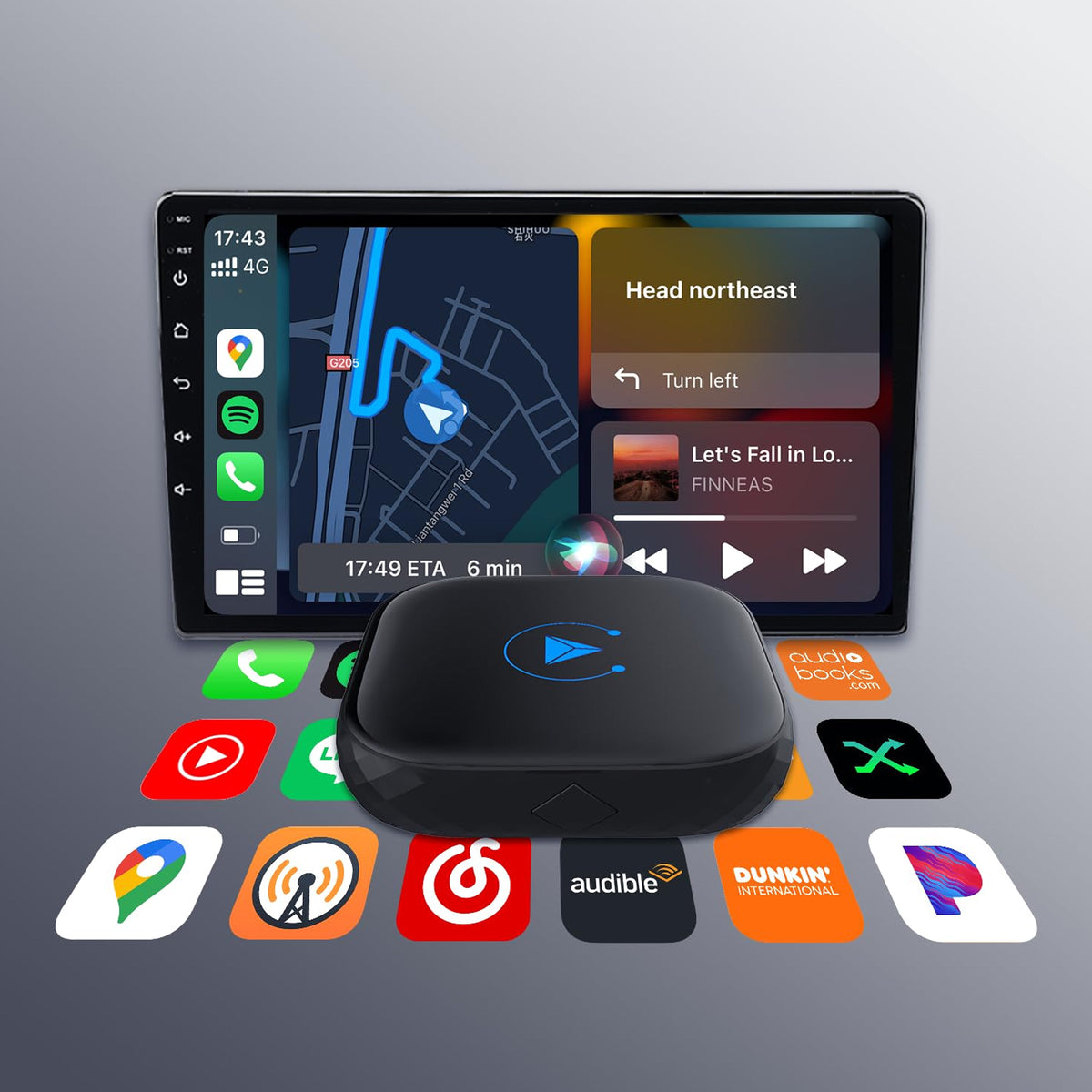 Wired to Wireless Dual Channel Carplay Adapter for Ios and Android