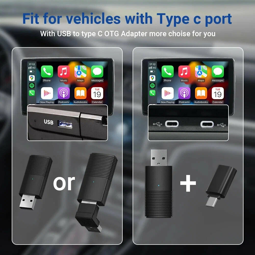 Wired to Wireless Carplay Adapter WiFi 5.0 for Ios and Android