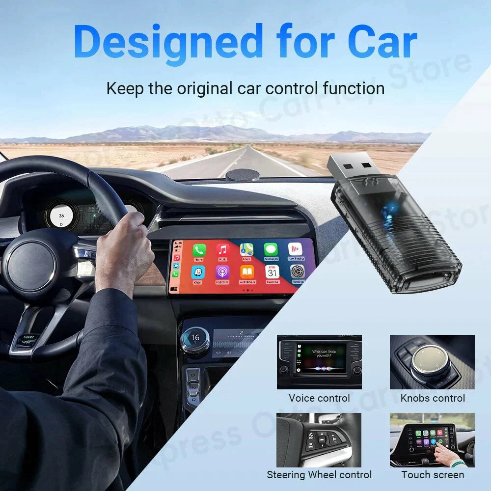 Wired to Wireless Carplay Adapter WiFi 5.0 for Ios and Android