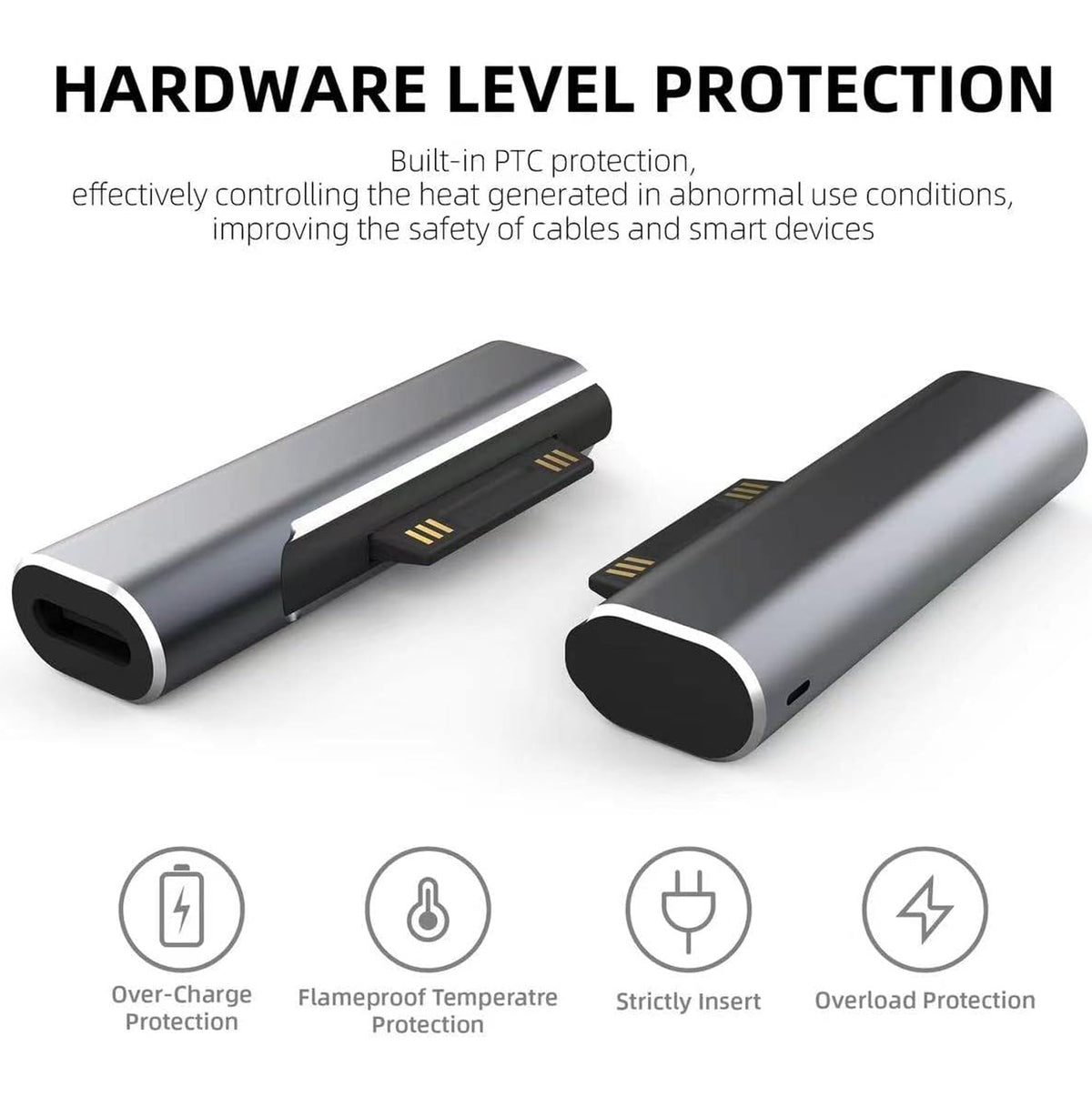 USB-C to Surface Charger Adapter for Surface Pro 3 to 11 / Book 1 to 3 / Laptop 1 to 6 / Go 1 & 2 — 102W