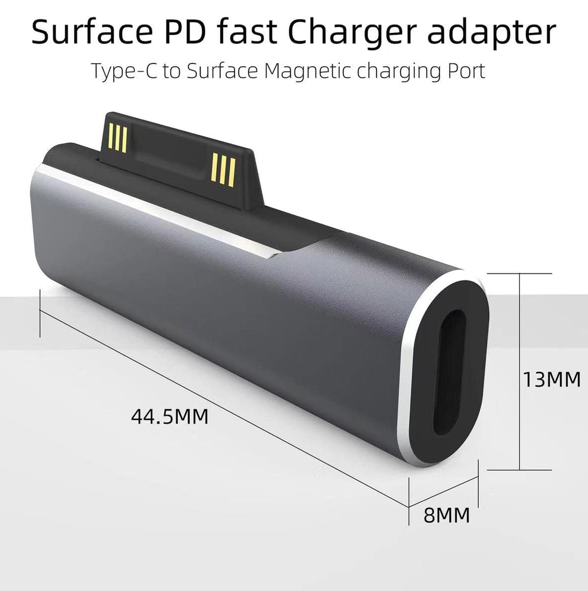 USB-C to Surface Charger Adapter for Surface Pro 3 to 11 / Book 1 to 3 / Laptop 1 to 6 / Go 1 & 2 — 102W