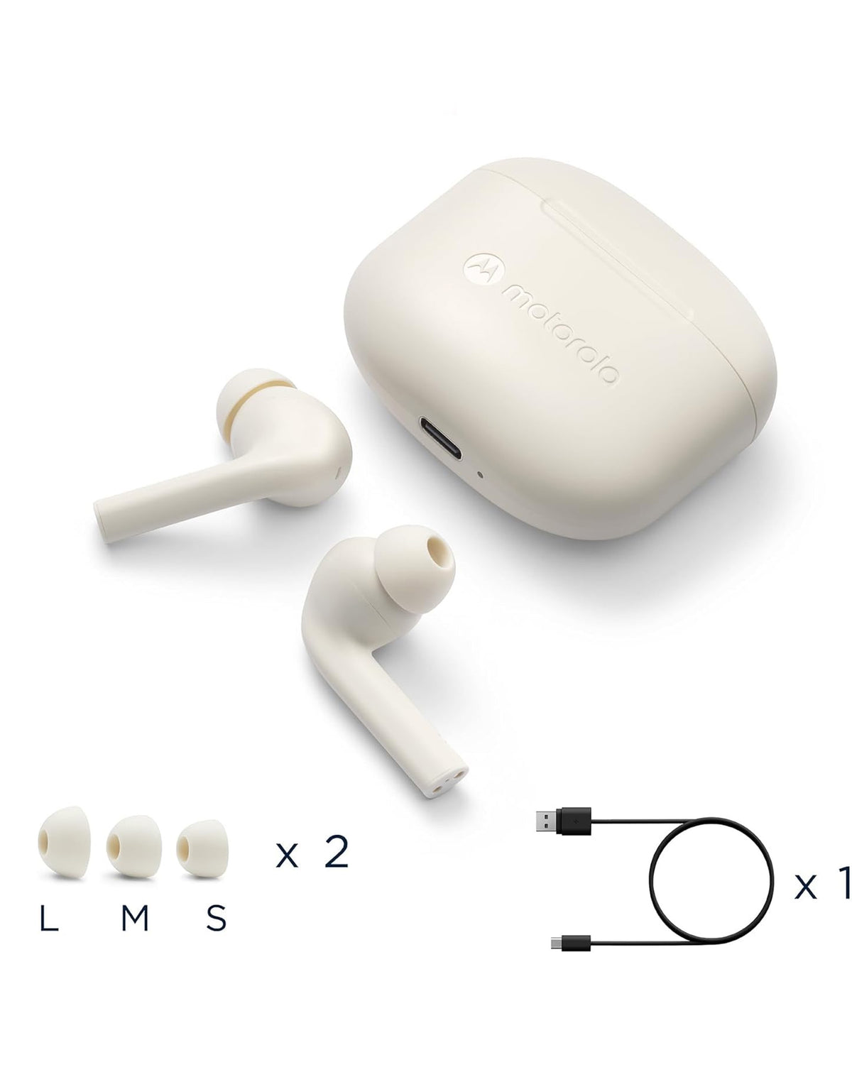 Motorola Buds 065 True Wireless Bluetooth Earbuds - White