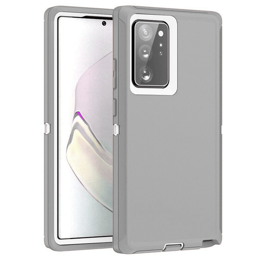 Heavy-Duty Shockproof Case for Galaxy Note 20 Ultra — Gray & White