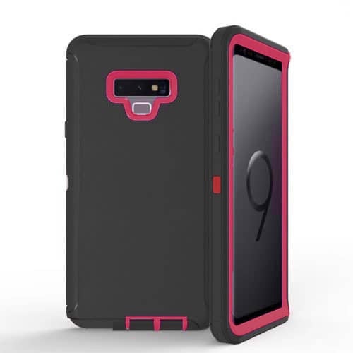 Heavy-Duty Shockproof Case for Galaxy Note 9 — Black & Hot Pink