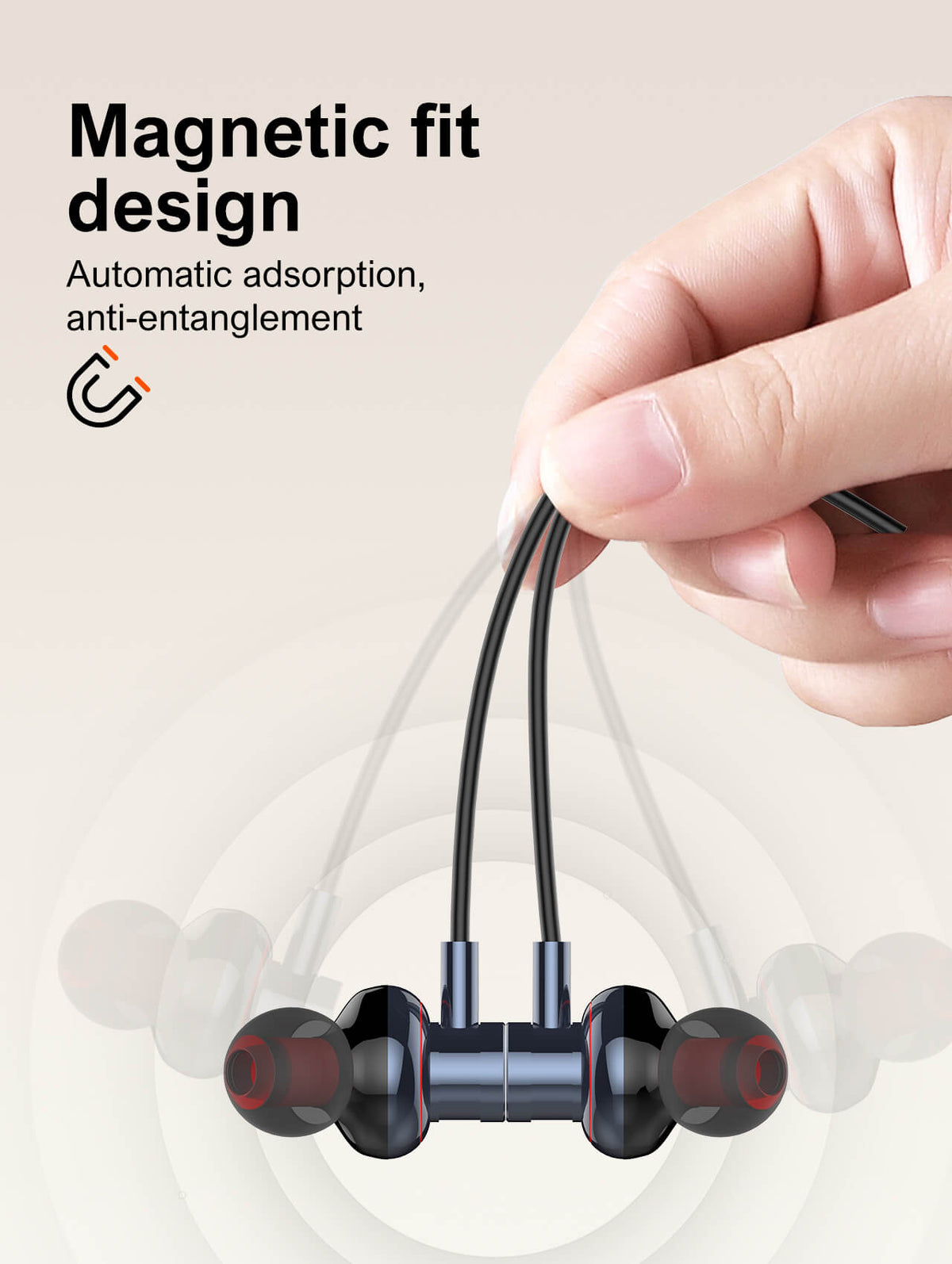 LDNIO N01 High Quality Neckband Headphones 5.3 Wireless — 500 mAh, Black / Blue