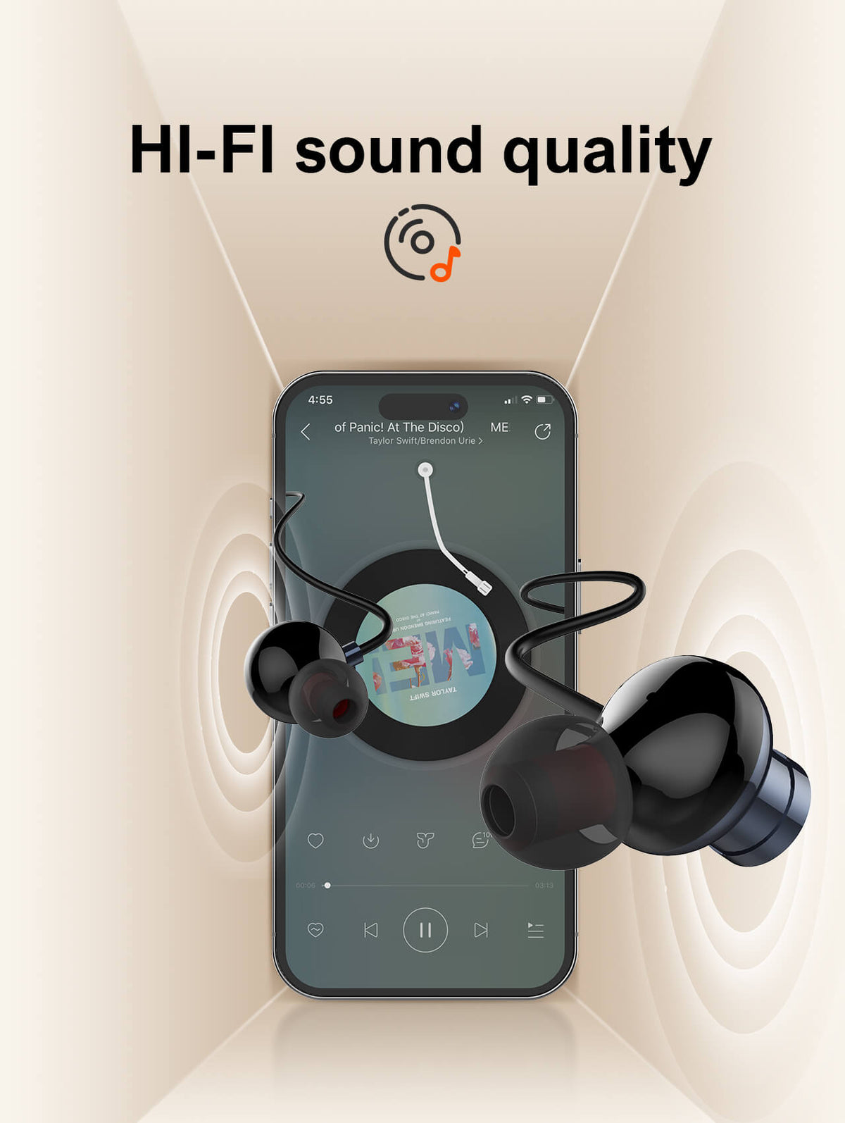 LDNIO N01 High Quality Neckband Headphones 5.3 Wireless — 500 mAh, Black / Blue