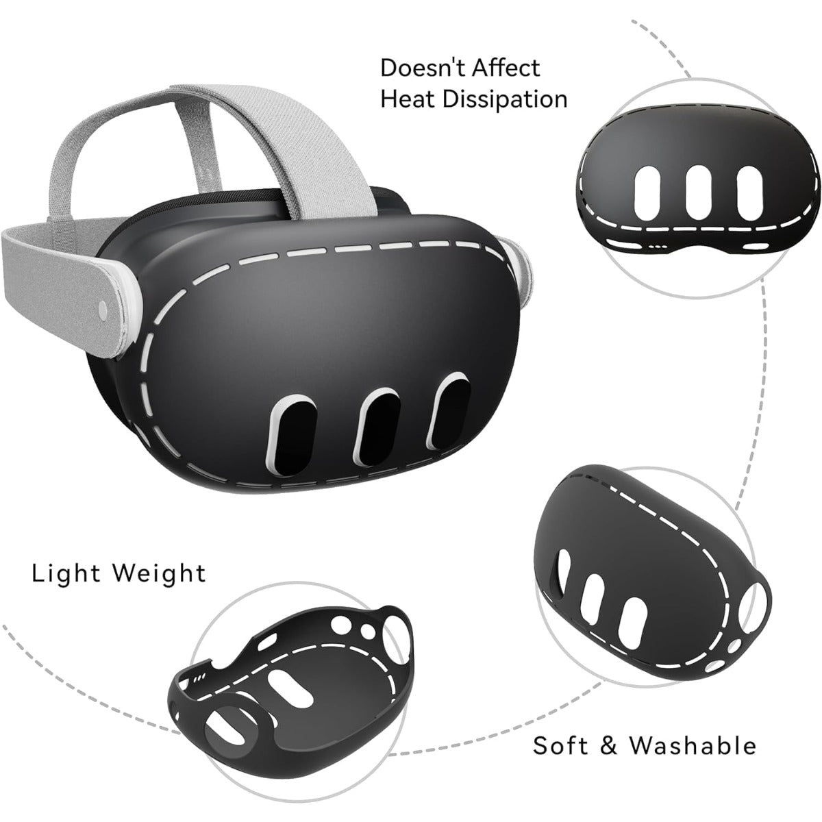 Silicone Case for Quest 3 — Black