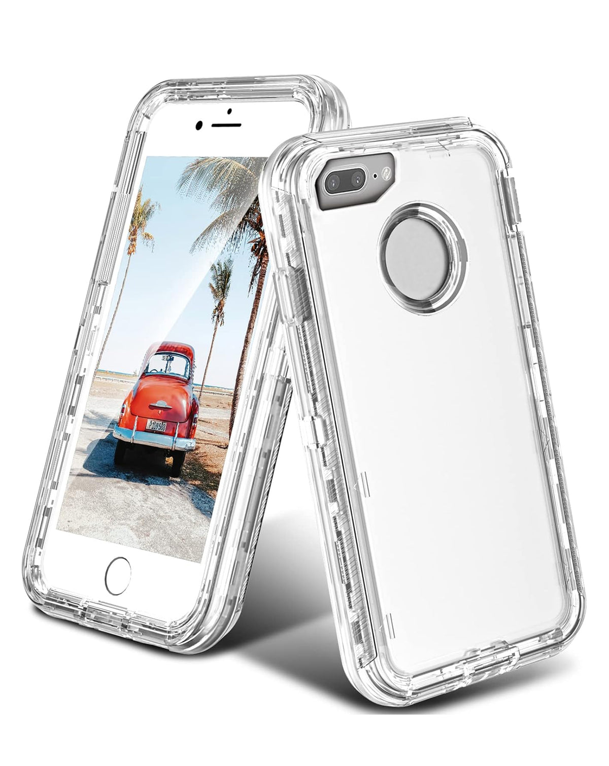 Heavy-Duty Shockproof Crystal Clear Case for iPhone 7 / 8 — Clear