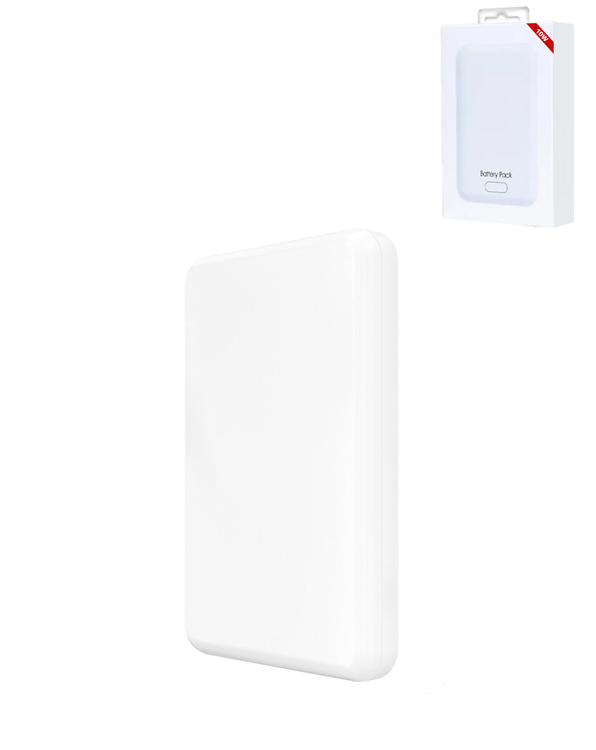 Wireless Charging MS Power Bank — White, 5000 mAh / 10W
