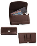 EVO 6" Horizontal Texture Leather Pouch - Brown