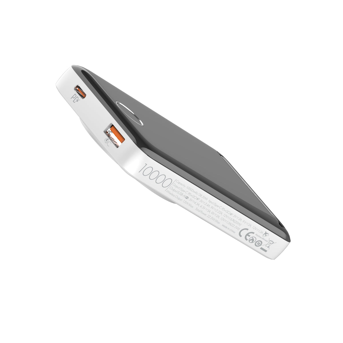 LDNIO PQ17 Magnetic Wireless Power Bank — White, 10000 mAh / 22.5W