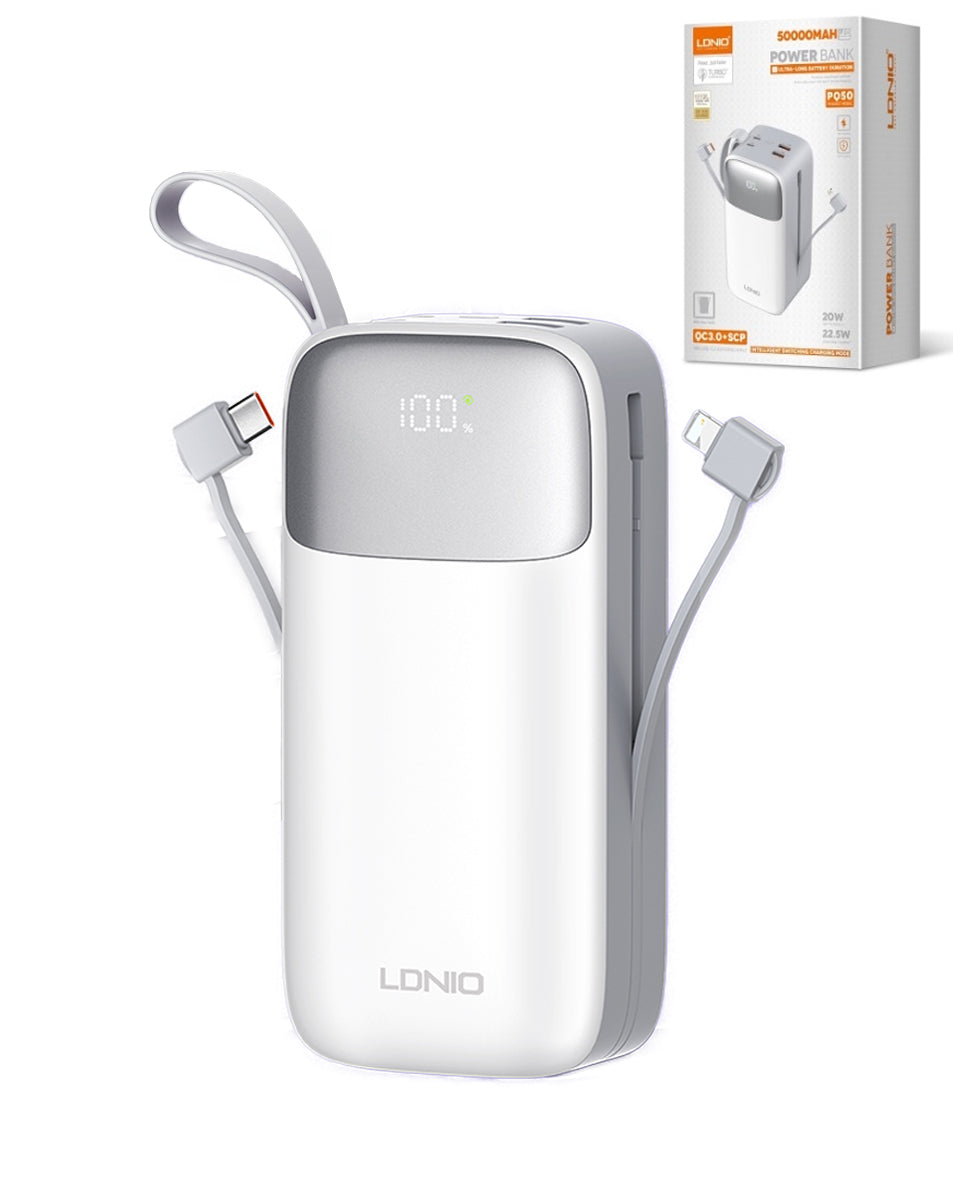 LDNIO PQ50 Power Bank with Lanyard — 50000 mAh / 22.5W
