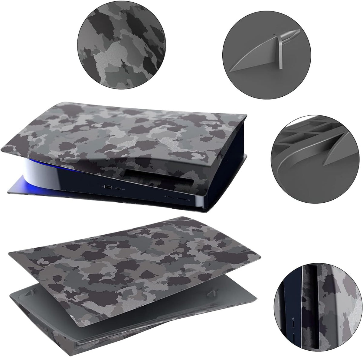 Faceplate Cover for PlayStation 5 Disc Edition — Camouflage, 2 Piece Set, NO Logo
