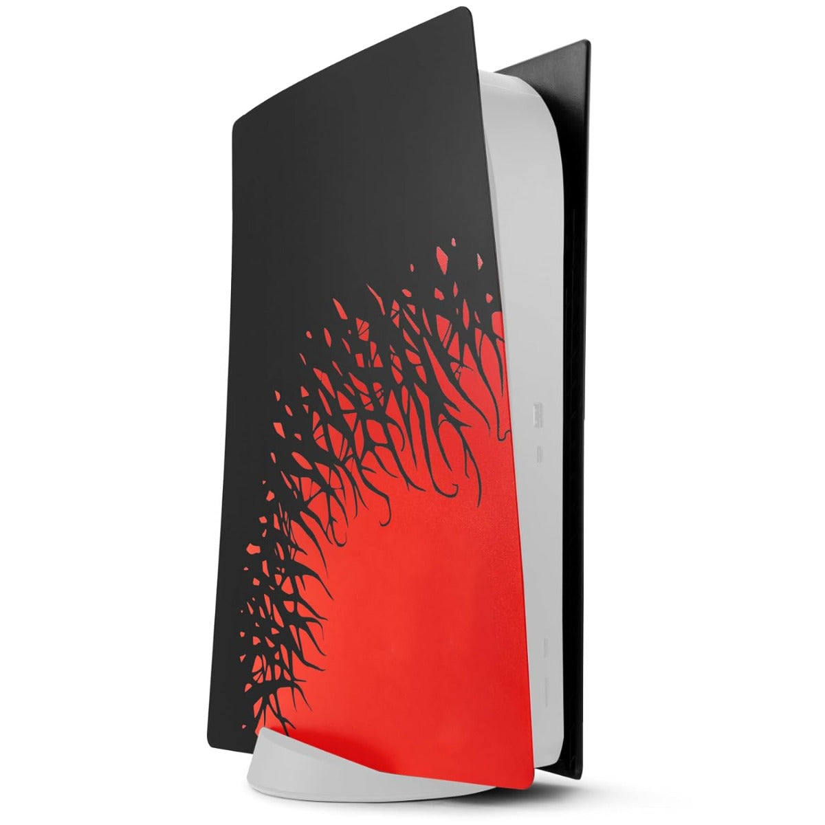 Faceplate Cover for PlayStation 5 Disc Edition — Black & Red, 2 Piece Set, NO Logo