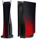 Faceplate Cover for PlayStation 5 Disc Edition — Black & Red, 2 Piece Set, NO Logo