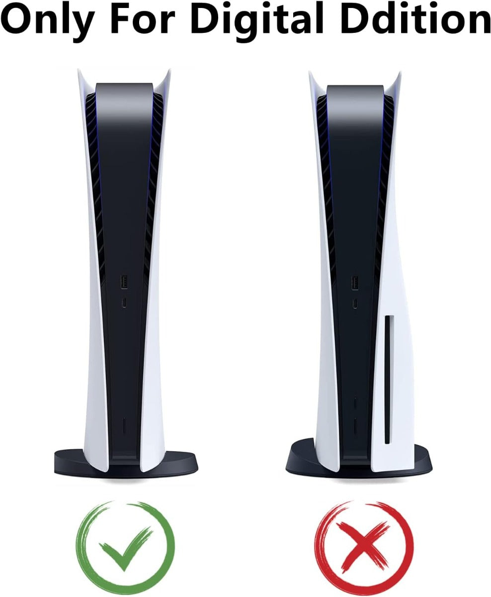 Faceplate Cover for PlayStation 5 Digital Edition — Black, 2 Piece Set, NO Logo