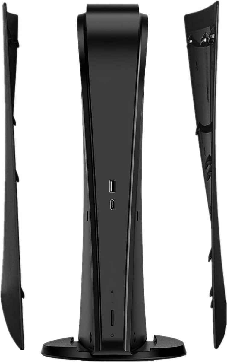Faceplate Cover for PlayStation 5 Digital Edition — Black, 2 Piece Set, NO Logo