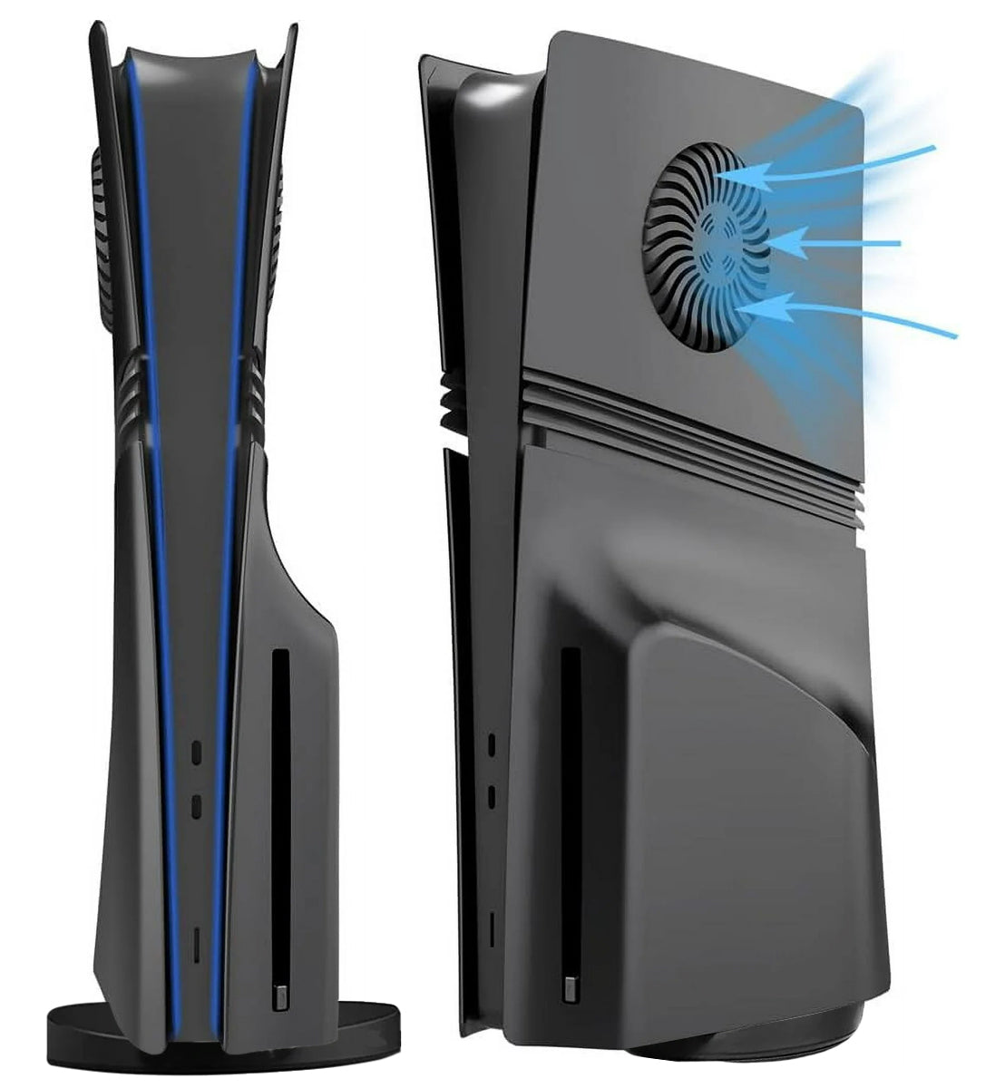 Faceplate Cover for PlayStation 5 Pro — Black, Disc Edition, V2, NO Logo