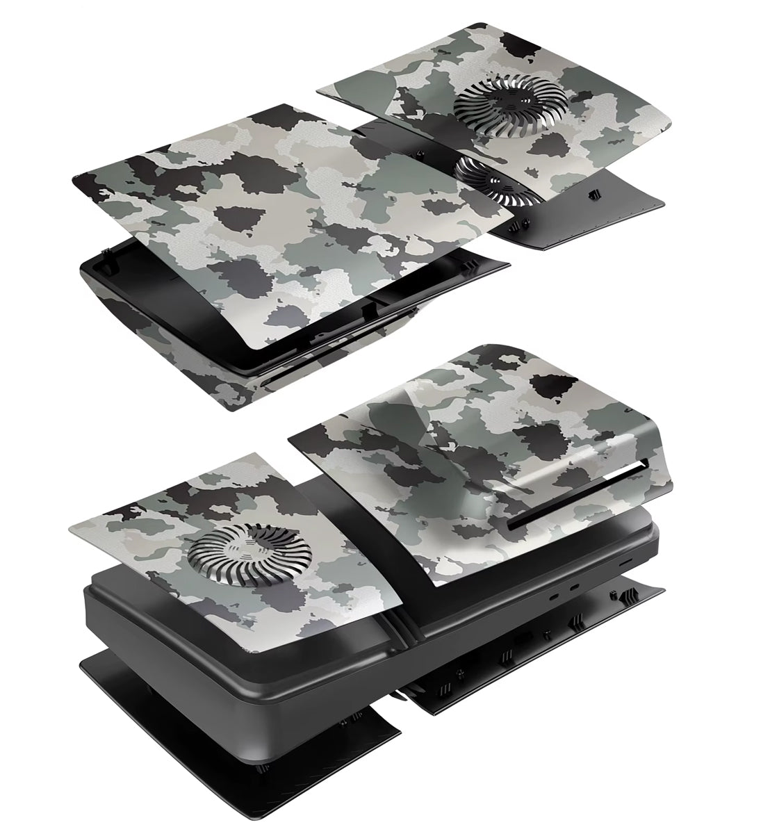 Faceplate Cover for PlayStation 5 Pro — Camo, Disc Edition, V2, NO Logo